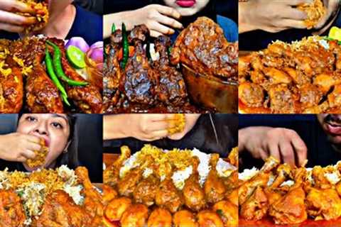 ASMR EATING SPICY CHICKEN LEG CURRY WITH RICE, EGGS | BEST INDIAN FOOD MUKBANG |Foodie India|