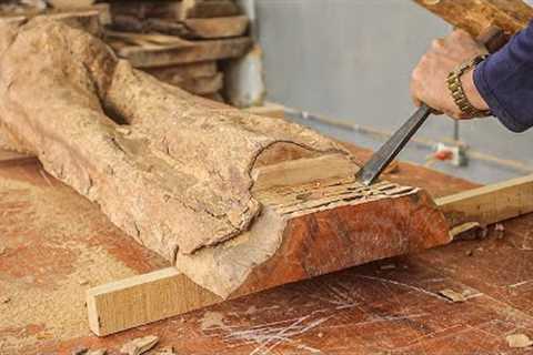 Special Woodworking Ideas From Solid Dried Stumps // A Unique And Sturdy Table From Solid Wood