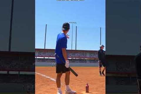 Is It POSSIBLE To Hit a HOME RUN With ONE HAND?! #shorts #baseball