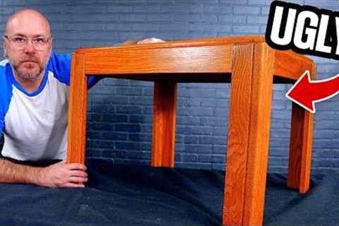 Woodworker turns Goodwill table in modern fine furniture.