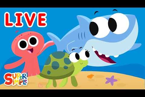🔴 Finny The Shark Livestream 🦈 🐙🐠 | Kids Songs | Super Simple Songs