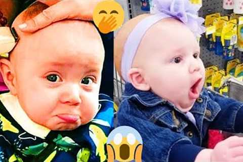 Try Not To Laugh: Baby Reaction When Go Shopping First Time🤣| funny baby trend
