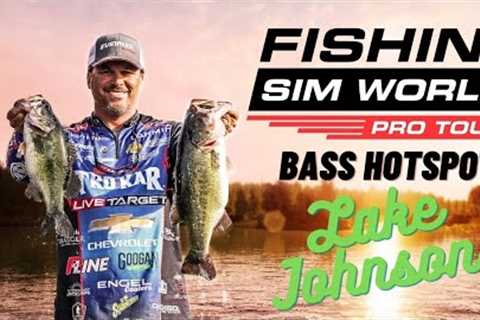 BASS HOT SPOTS IN 2022 | LAKE JOHNSON | FISHING SIM WORLD | HOW TO CATCH TROPHY BASS!