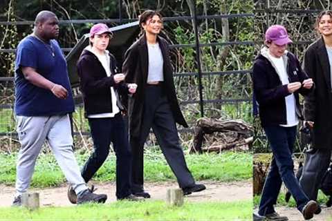 Zendaya and Tom Holland's South London Stroll with Bodyguard and Pup