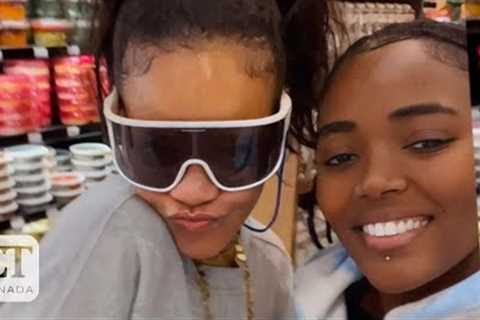 Rihanna Stops For 'Long Conversation' With Fan At The Supermarket