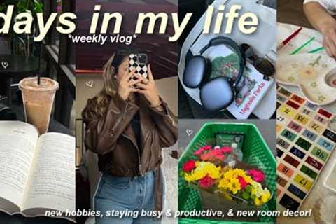 VLOG💭: simple days in my life, new hobbies, staying busy, new room decor, &amp; lots of unboxing!