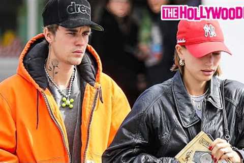 Justin Bieber Looks Miserable Leaving Lunch With Hailey After Drama With Selena Gomez In Bev. Hills