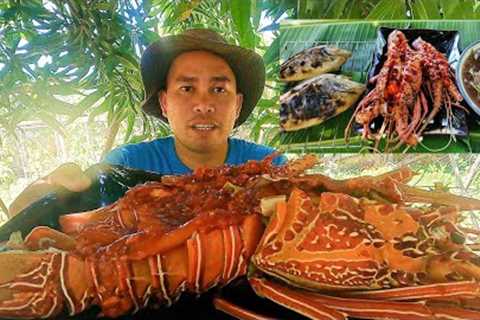 Yummy! Lobster &amp; Grilled Unicorn Fish | Catch &amp; Cook