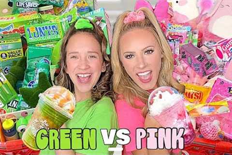 GREEN 🐢🍀🍏 VS PINK 🐷🌸🎀 TARGET SHOPPING CHALLENGE!