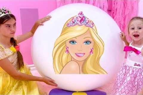 Nastya and Stacy open huge eggs with surprises and toys