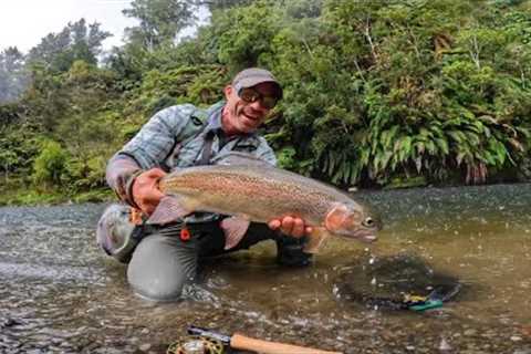 FLY FISHING in the RAIN with BIG STREAMERS!!