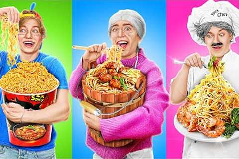 GRANDMA VS ME COOKING CHALLENGE || Who's Better? Funny Kitchen Hacks by 123 GO! CHALLENGE
