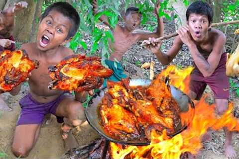 Survival Skills : Oop! Cook Chicken At Jungle Eating Show