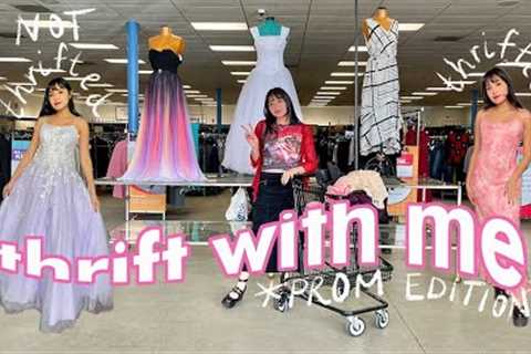 THRIFT WITH ME // thrifting VS. shopping online for *PROM* dresses  + GIVEAWAY!!!