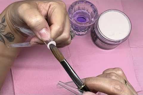 Acrylic Nails Tutorial | Hibiscus Flower | V Cut French Nail Art Design