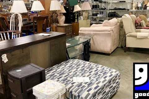 GOODWILL SHOP WITH ME FURNITURE ARMCHAIRS DINING TABLES KITCHENWARE SHOPPING STORE WALK THROUGH