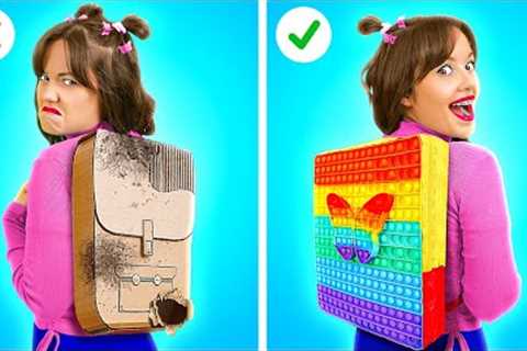 INCREDIBLE RICH VS POOR SCHOOL SUPPLIES || Sharing is Caring! DIYs for Crafty Parents by 123 GO!