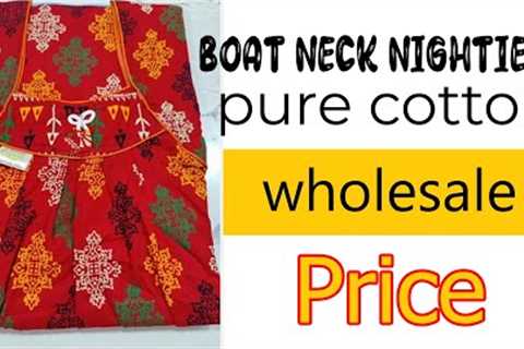 Pure Cotton boat neck nighties | #onlineshopping #nighty #coimbatore