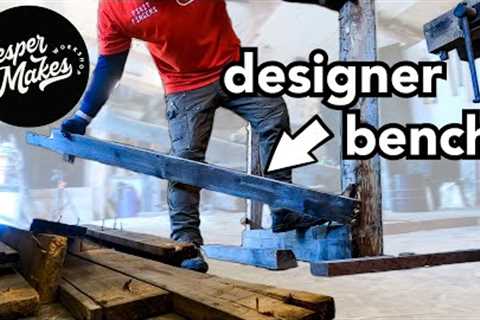 $2500 designer bench from FREE pallet wood