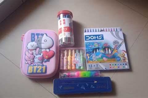 back to school supplies stationery unboxing .