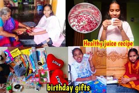 Birthday gifts/Healthy juice recipe/Happy day in my life/Mini house kitchen/