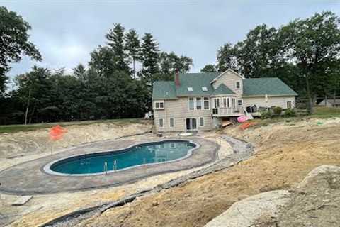 Inground Swimming  Pool Landscaping in 7 days #swimmingpool #landscape #ingroundpool #pavers