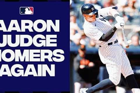 Aaron Judge is RED HOT! Hits his 2nd home run of the season with a LASER to left!!