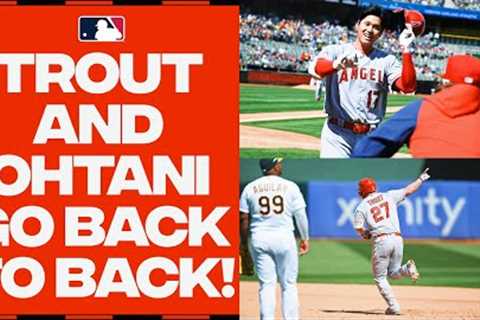 MIKE TROUT AND SHOHEI OHTANI GO BACK-TO-BACK!!! First homers of the year for both Angels STARS!