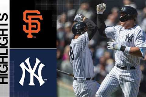 Giants vs. Yankees Game Highlights (4/2/23) | MLB Highlights