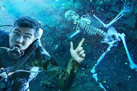 Found a Skeleton and Other Creepy Things Underwater While Scuba Diving!