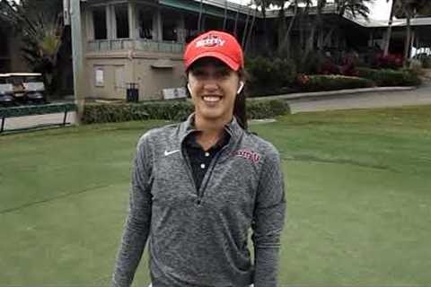 Golfing with new friends: Barry University senior golfer- Sabrina Andolpho from Boynton Beach,  FL
