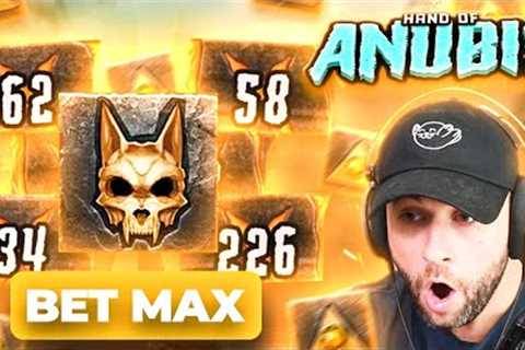 SPINNING in a MAX BET Bonus on HAND OF ANUBIS!... CRAZY MULTIPLIERS!! (Bonus Buys)