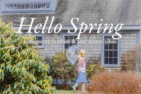 a rainy spring day at home ☔️ cottagecore hobbies, pride and prejudice, springtime vlog