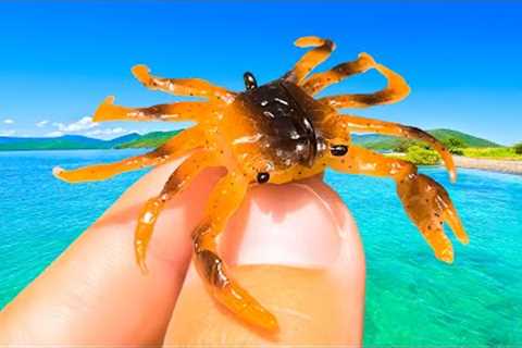 MICRO Crab Lure in ULTRA CLEAR Shallow Water.