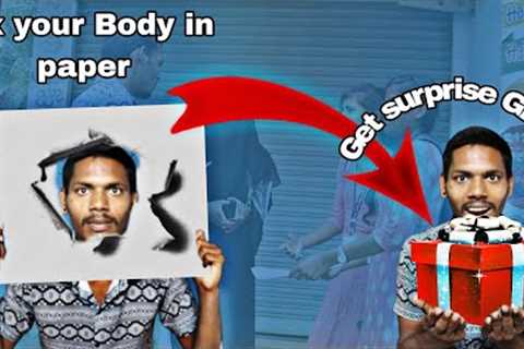 Fix your Body in paper at public places and Get surprise Gifts 🎁|#public#subscribe#socialexperiment