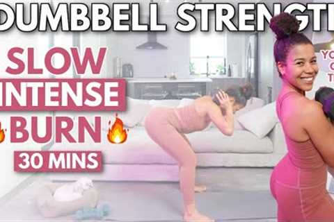 30 Min INTENSE Full Body Dumbbell Workout at Home | No Repeat