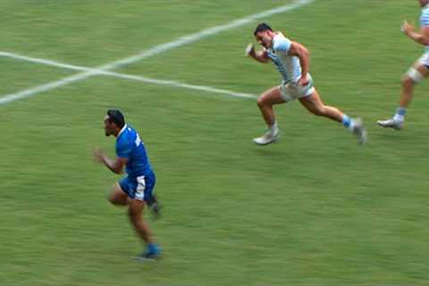 One of the wildest try saving tackles you will see in rugby