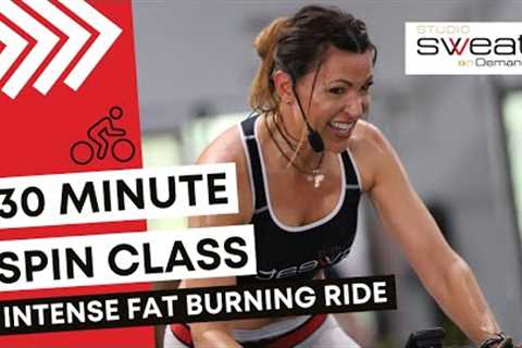 30 Minute ALL OUT Intense Spin Class with Cat Kom | High Intensity Indoor Cycling Class