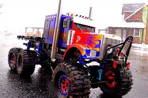 TURBO FUSiON 6x6x6 OPTiMUS OVERKiLL OFF ROAD SEMi BUSH Truck Build | RC ADVENTURES
