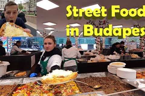 STREET FOOD in BUDAPEST. Hungarian LANGOS. Fish, sausages and more. 😋