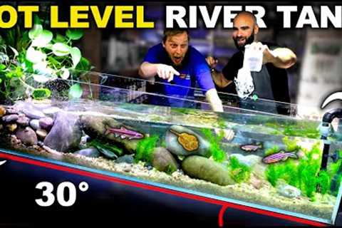 TILTED Fast Flow River Aquarium: Cold Water Setup for Super Fast Fish (Aquascape Tutorial)