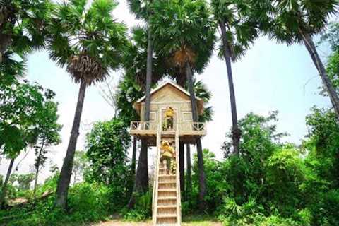 Survival Girl Living Alone Build Billionaire Luxury Bamboo Tree House for Relaxing by Hand Tools