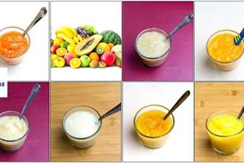 7 Fruit Puree for 4+ &amp; 6+ Months Baby | How to Make Fruit Puree for Baby