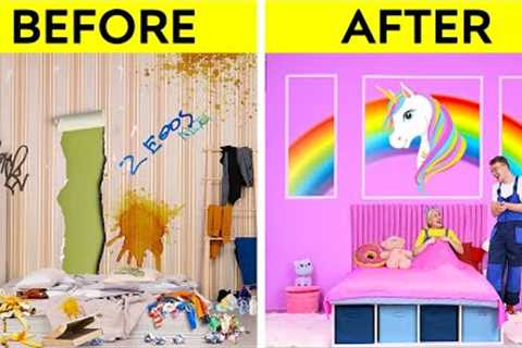 AWESOME ROOM MAKEOVER || DIY Ideas and Crafts for Your Room | Easy Tips for Parents by 123 GO!