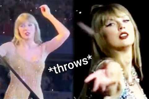 Taylor Swift THROWING her guitar's pick at The Eras Tour