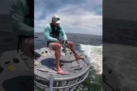 The fish snapped his fishing rod and he still reeled it in 😳🤯 | #shorts