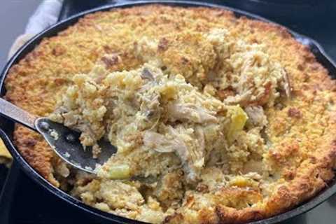 BEST SOUTHERN CORNBREAD CHICKEN AND DRESSING Recipe! How to make Chicken and Dressing| Soul Food