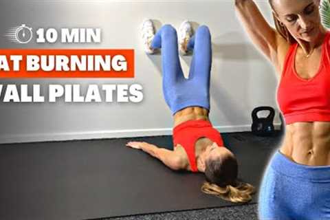 10 min FAT BURNING Wall Pilates | Low Impact Full Body Workout