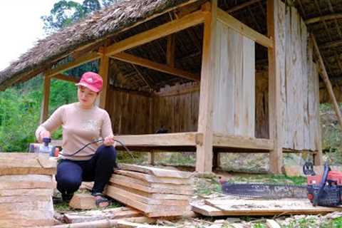 BUILDING A NEW WOOD CABIN HOUSE, wall assembly for the house