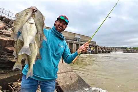 This RAGING SPILLWAY was ABSOLUTELY LOADED with Fish! -- CATCH and COOK!